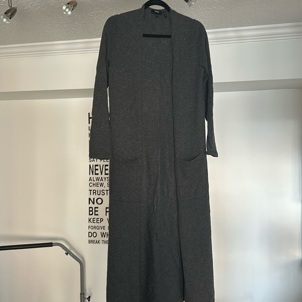 THEORY 100% cashmere long cardigan an with pockets and slits